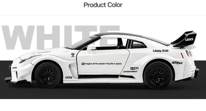 GTR-CSR2 Fast & Furious 1:32 – Metalowy Model Samochodu z Efektami Dźwiękowymi i Świetlnymi - Czarny bez pudełka