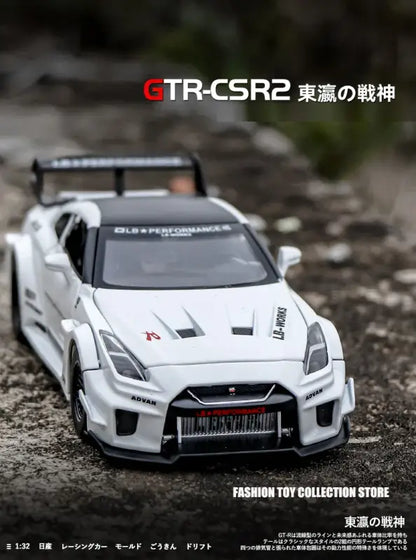 GTR-CSR2 Fast & Furious 1:32 – Metalowy Model Samochodu z Efektami Dźwiękowymi i Świetlnymi - Czarny bez pudełka