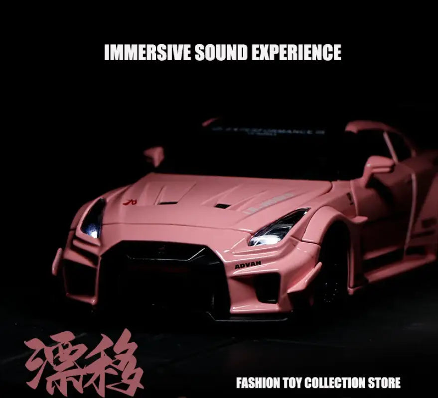 GTR-CSR2 Fast & Furious 1:32 – Metalowy Model Samochodu z Efektami Dźwiękowymi i Świetlnymi - Czarny bez pudełka