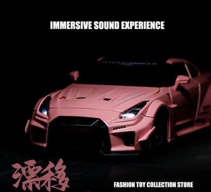 GTR-CSR2 Fast & Furious 1:32 – Metalowy Model Samochodu z Efektami Dźwiękowymi i Świetlnymi - Czarny bez pudełka