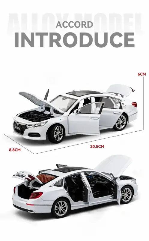 Honda Accord 1:24 Model Metalowy z Dźwiękiem i Światłem