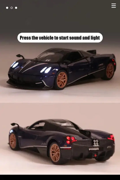 Huayra Dinastia 1:32 – Metalowy Model Samochodu Wyścigowego z Efektami Dźwiękowymi i Świetlnymi Zabawka Kolekcjonerska