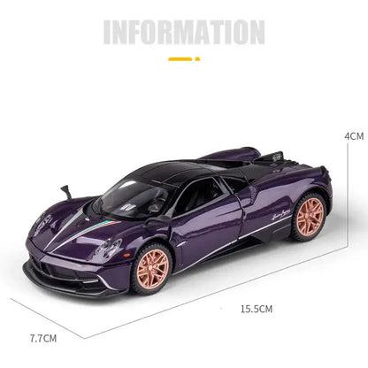 Huayra Dinastia 1:32 – Metalowy Model Samochodu Wyścigowego z Efektami Dźwiękowymi i Świetlnymi Zabawka Kolekcjonerska