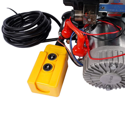 Żółty plastikowy pilot z czarnymi przyciskami up i dn do hydraulicznego zestawu zasilania 12v dc 6 quart podwójnie działającej pompy hydraulicznej