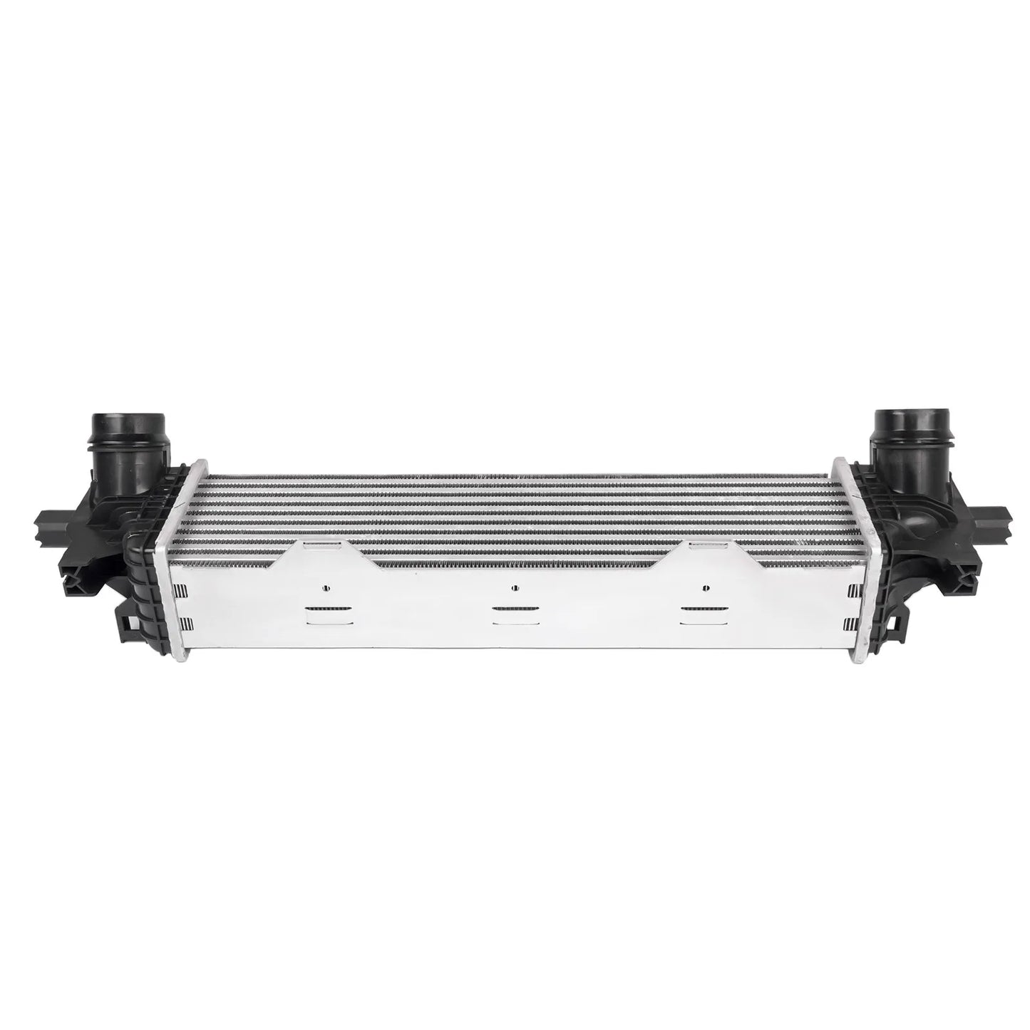 Srebrny aluminiowy intercooler ap03 turbo do saloon bmw f90 g30 i estate bmw z czarnymi plastikowymi kapslami i mocowaniami