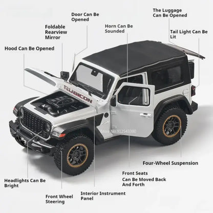 Rubicon Mipon SUV 1:18 – Metalowy Model z Otwieranymi Drzwiami i Zawieszeniem na Czterech Kołach
