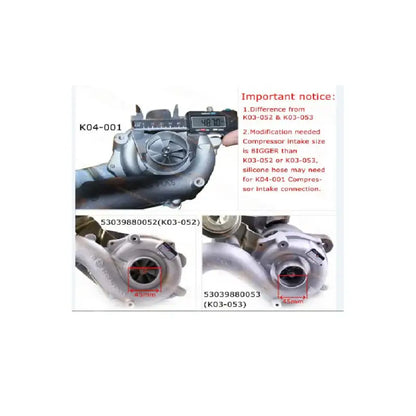 K03-052 Turbosprężarka do AUDI A3 TT VW GOLF 1.8T 06A145713D 53039880052