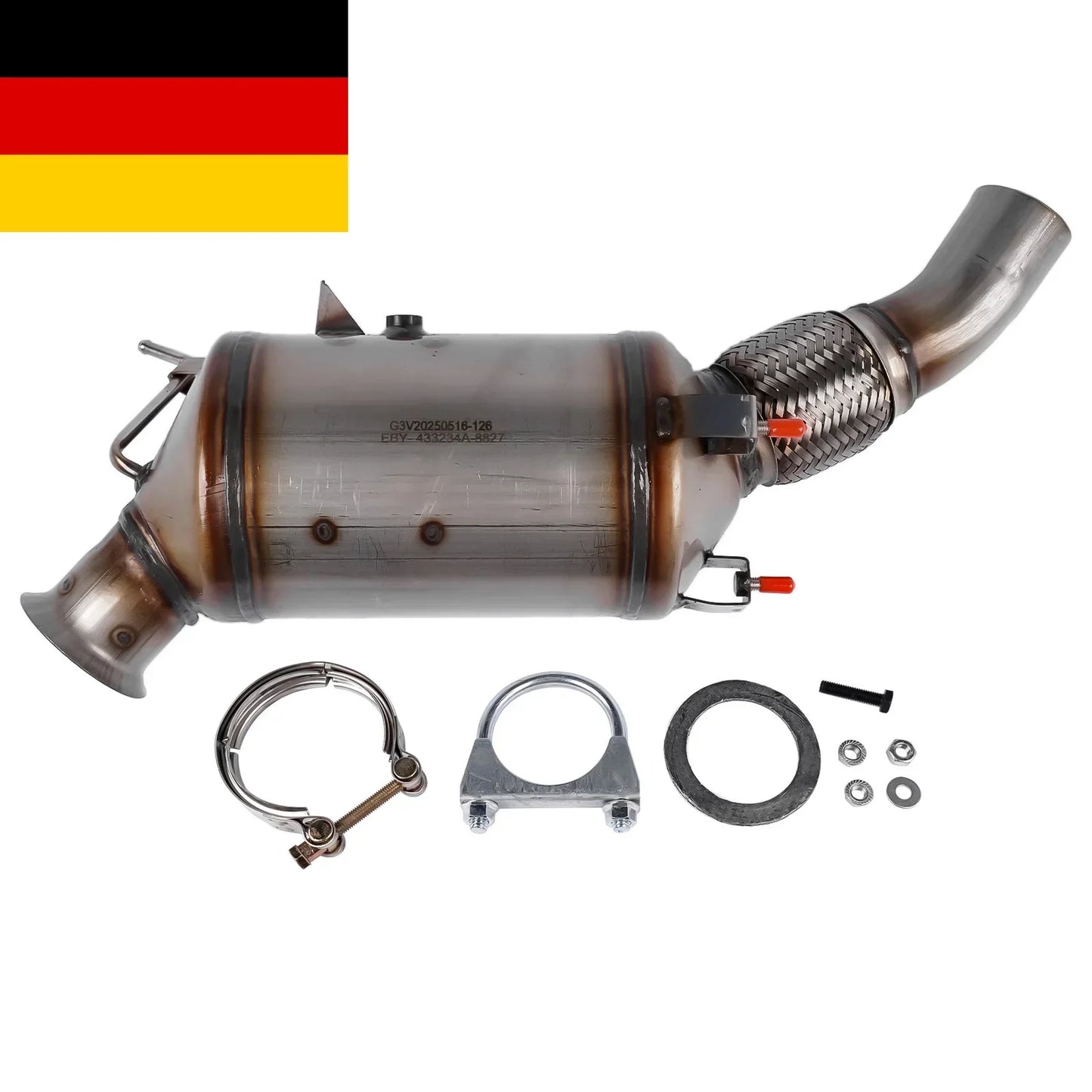 Katalizator ap03 do bmw 120d e81 e82 e87 e88 z metalicznym cylindrycznym korpusem i zestawem montażowym