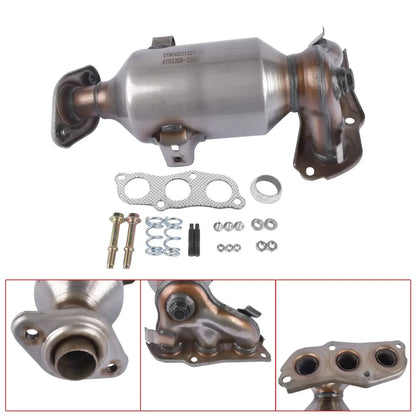 Srebrny metaliczny katalizator do citroen c1 peugeot 107 toyota aygo 1.0 12v z flanszami i mocowaniem numer oem oe