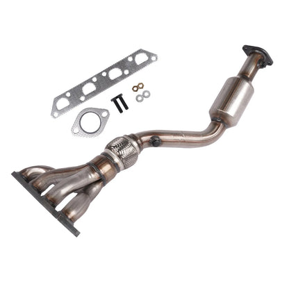Metaliczny kolektor wydechowy z katalizatorem do mini cooper s r50 r52 r53 stal nierdzewna szczotkowana