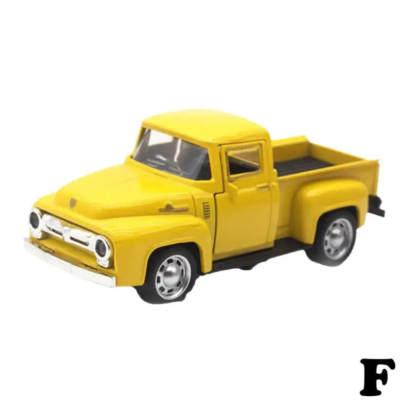 Klasyczny Pickup 1:32 – Metalowy Model Samochodu Z Mechanizmem Cofania - Żółty