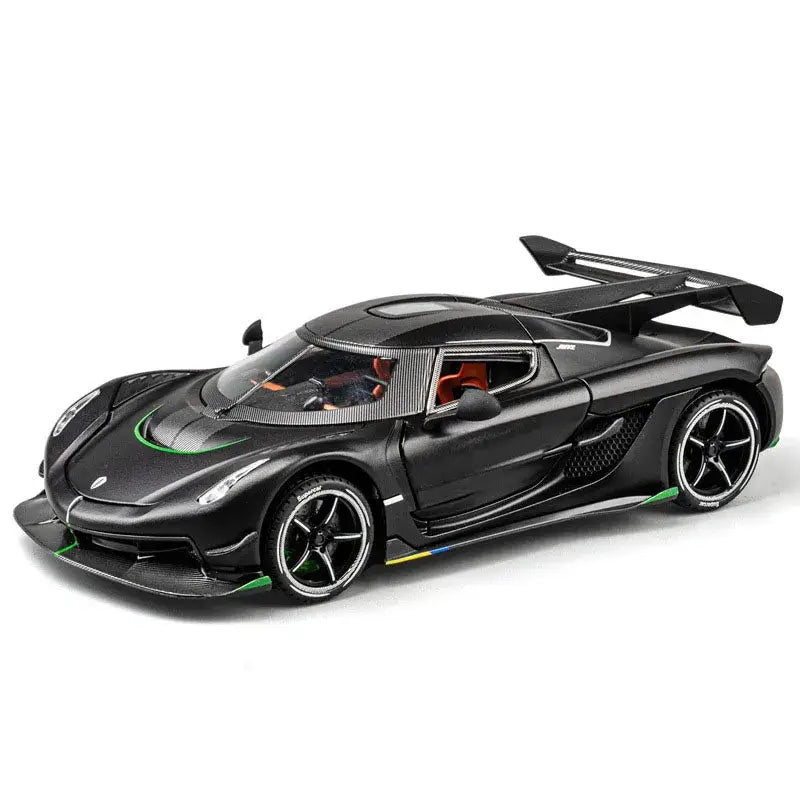 Jesko 1:24 – Metalowy Model Samochodu Sportowego z Otwieranymi Drzwiami i Mechanizmem Cofania - Czarny