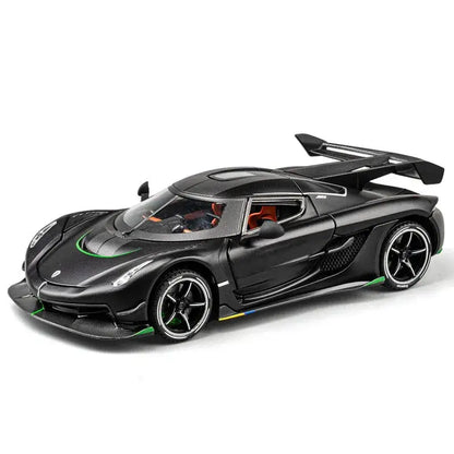 Jesko 1:24 – Metalowy Model Samochodu Sportowego z Otwieranymi Drzwiami i Mechanizmem Cofania - Czarny