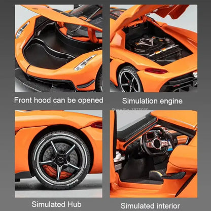 Jesko 1:24 – Metalowy Model Samochodu Sportowego z Otwieranymi Drzwiami i Mechanizmem Cofania