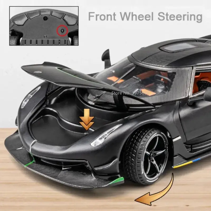 Jesko 1:24 – Metalowy Model Samochodu Sportowego z Otwieranymi Drzwiami i Mechanizmem Cofania