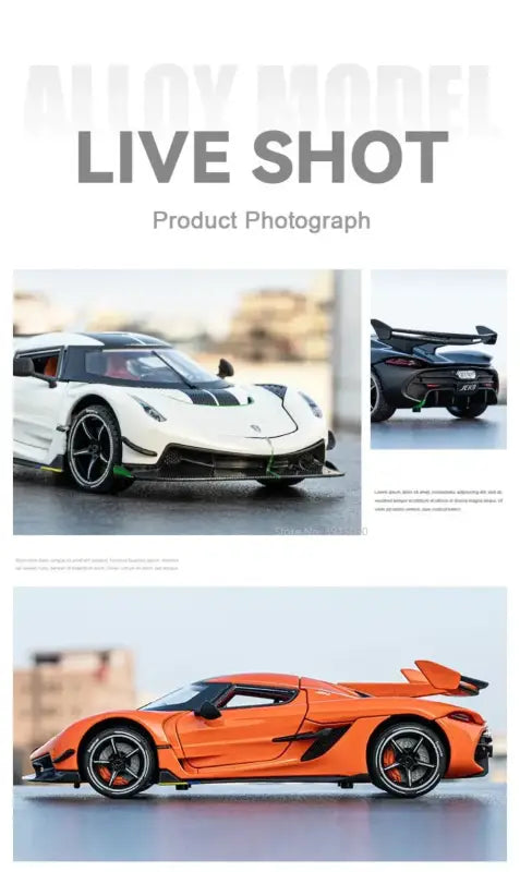 Jesko 1:24 – Metalowy Model Samochodu Sportowego z Otwieranymi Drzwiami i Mechanizmem Cofania