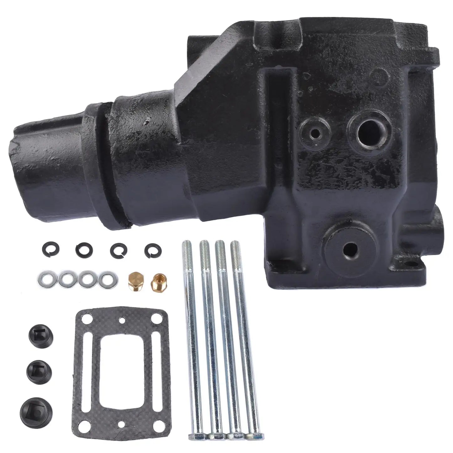 Czarny odlew hydraulicznej pompy exhaust elbow ap03 kąt wydechowy z uszczelką do volvo penta v6 v8