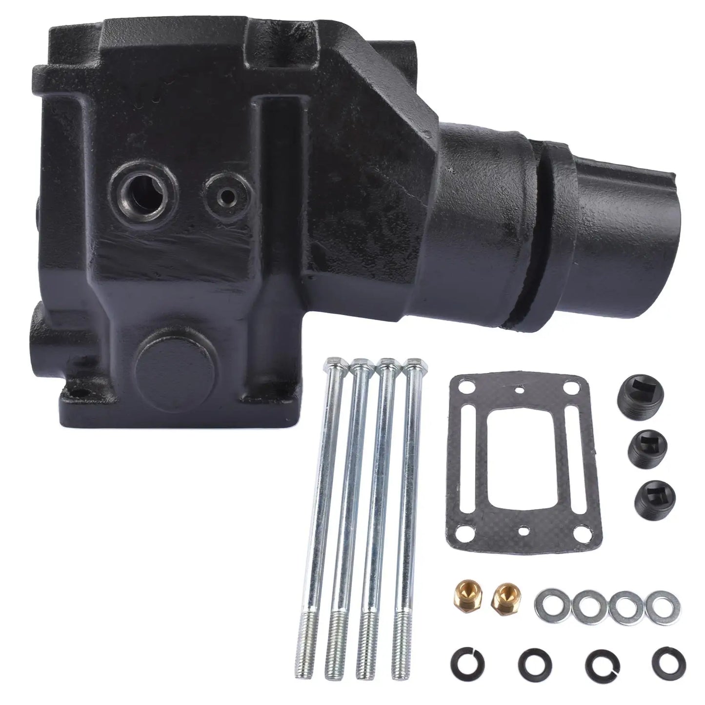 Czarna żeliwna pompa hydrauliczna ap03 kąt wydechowy z uszczelką i częściami do volvo penta silników v6 v8