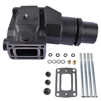 Czarny żeliwny hydrauliczny exhaust elbow ap03 kąt wydechowy z uszczelką do silników volvo penta v6 v8