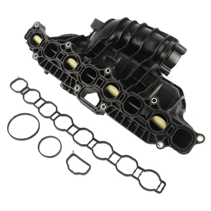 Czarny plastikowy kolektor dolotowy silnika 2.8 crd z pięcioma żółtawymi uszczelkami do jeep cherokee wrangler jk