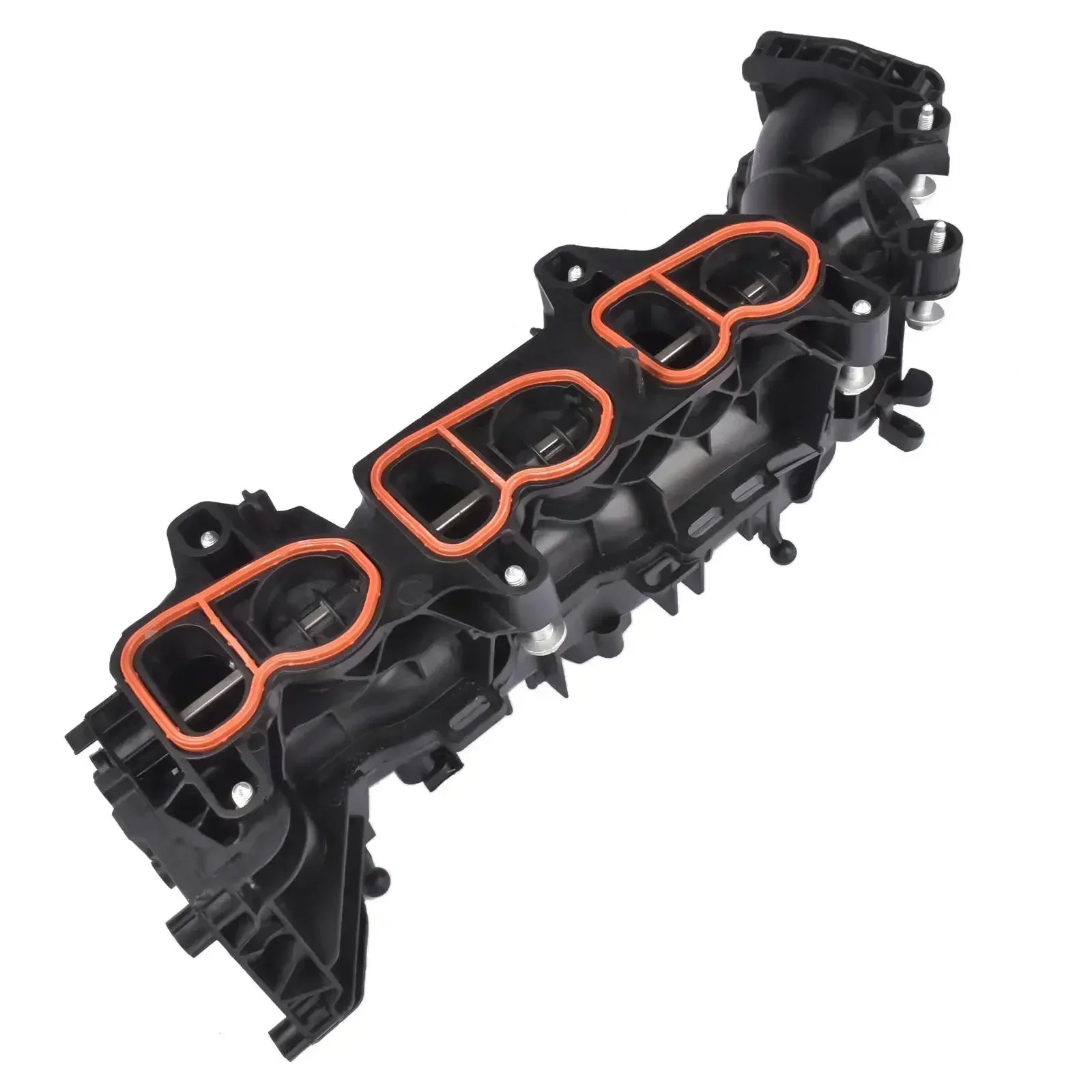 Czarny plastikowy kolektor dolotowy ap03 z pomarańczowymi uszczelkami do bmw serii 2 f45 f46 active tourer mini mini