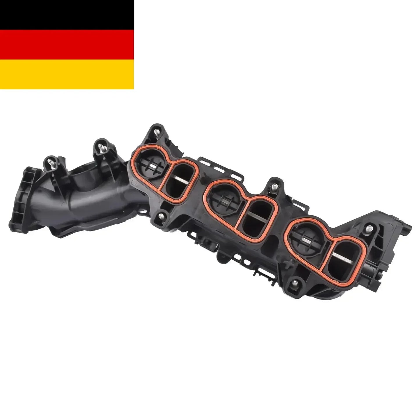 Czarny plastikowy kolektor dolotowy ap03 z pomarańczowymi gumowymi uszczelkami do bmw f45 f46 active tourer