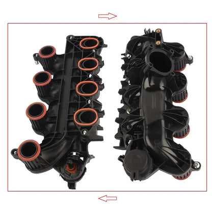 Czarny plastikowy kolektor dolotowy z pomarańczowymi gumowymi uszczelkami do land rover freelander 2 2.2 td4