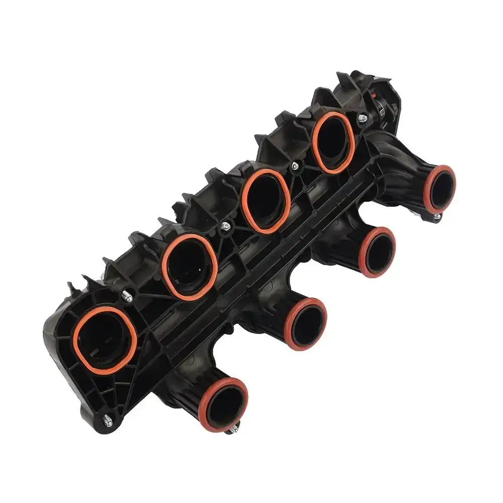 Czarny plastikowy kolektor dolotowy z pomarańczowymi gumowymi uszczelkami do land rover freelander 2 2.2 td4