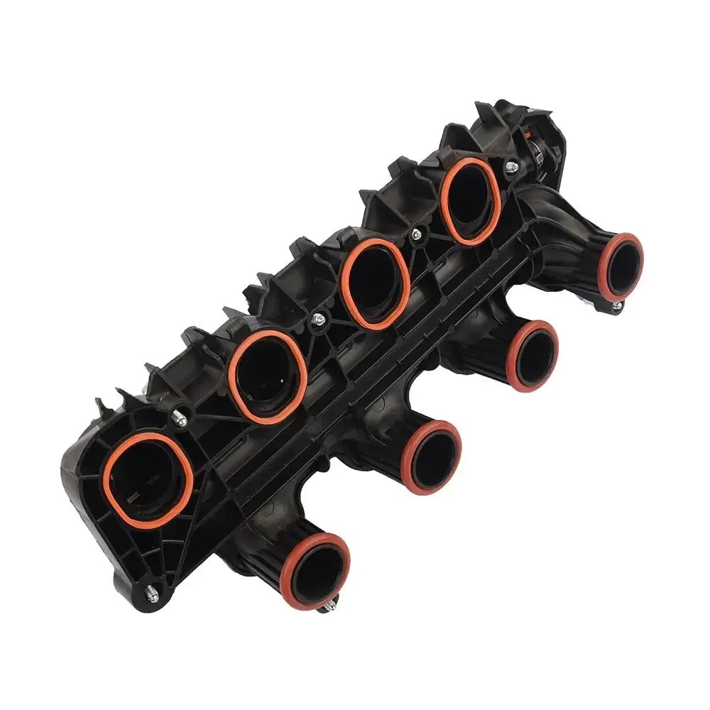 Czarny plastikowy kolektor dolotowy z pomarańczowymi gumowymi uszczelkami do land rover freelander 2 2.2 td4