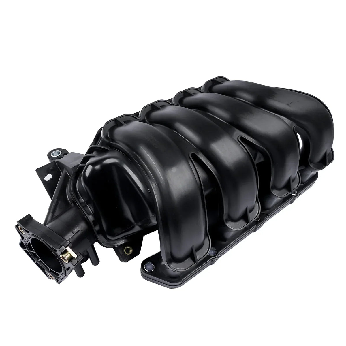 Czarny plastikowy kolektor dolotowy toyota corolla auris avensis 1.6 z czterema oddzielnymi kanałami i mocowaniami