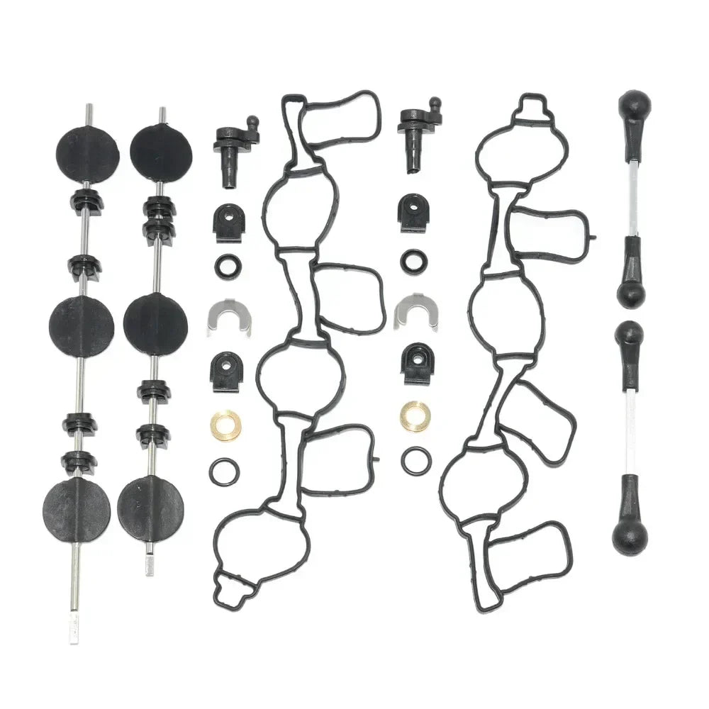 Czarny gumowy zestaw uszczelek z metalowymi prętami i plastikowymi mocowaniami do kolektora dolotowego z klapami swirl audi vw 2.7 3.0 tdi