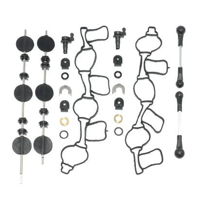 Czarny gumowy zestaw uszczelek z metalowymi prętami i plastikowymi mocowaniami do kolektora dolotowego z klapami swirl audi vw 2.7 3.0 tdi