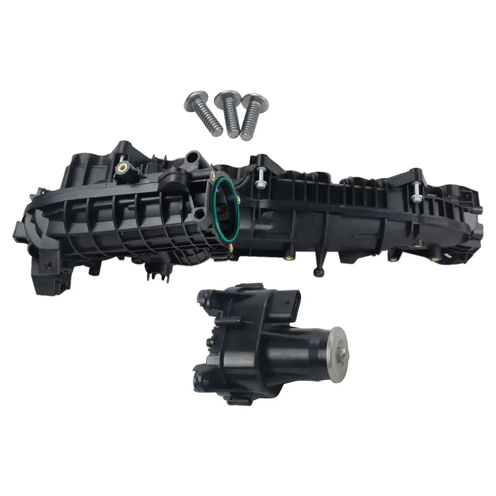 Ap03 kolektor dolot czarny plastikowy z zieloną gumową uszczelką do silnika bmw n57