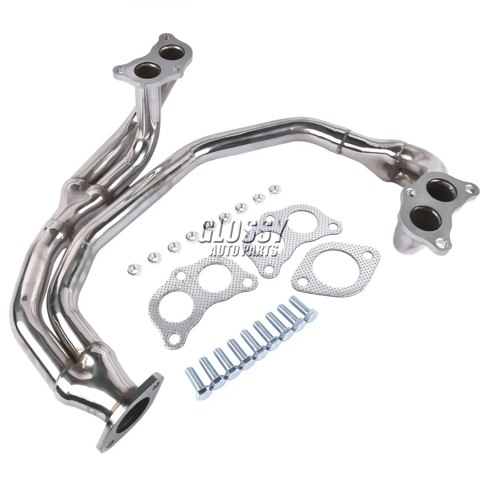 Ap03 kolektor wydechowy do subaru impreza rs 2.5 ej25 1997-2005 ze stali nierdzewnej chromowany z uszczelkami i śrubami