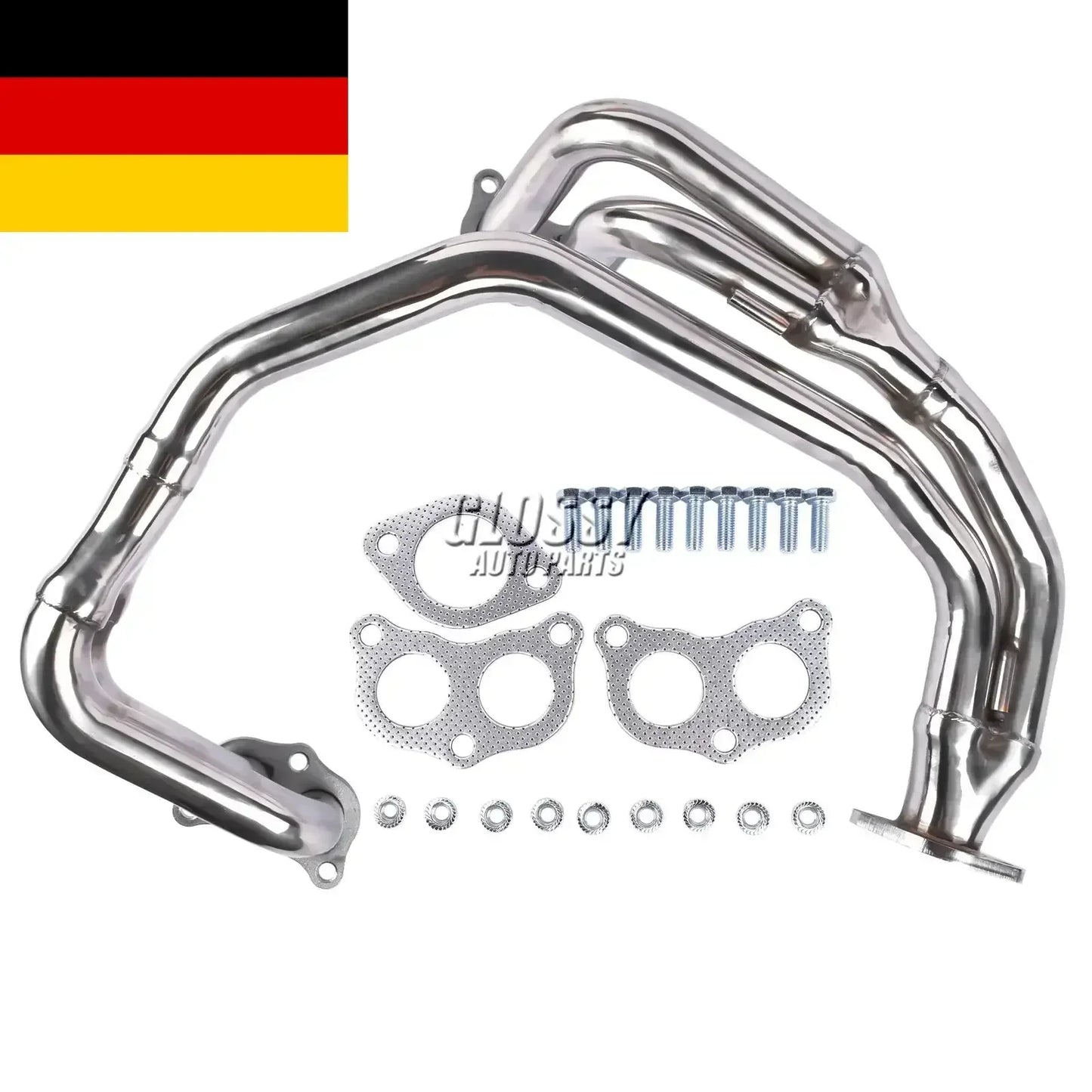 Ap03 kolektor wydechowy do subaru impreza rs 25 ej25 1997 2005 stal nierdzewna błyszczący chrom zestaw z uszczelkami i śrubami