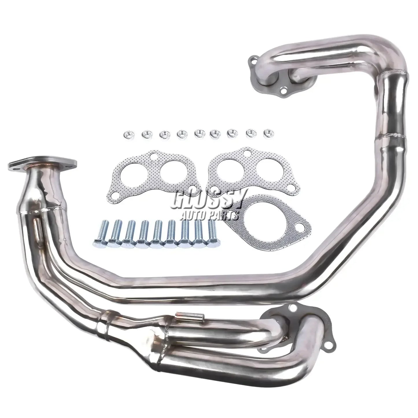 Ap03 kolektor wydechowy do subaru impreza rs 2.5 ej25 stal nierdzewna chromowany z uszczelkami i śrubami
