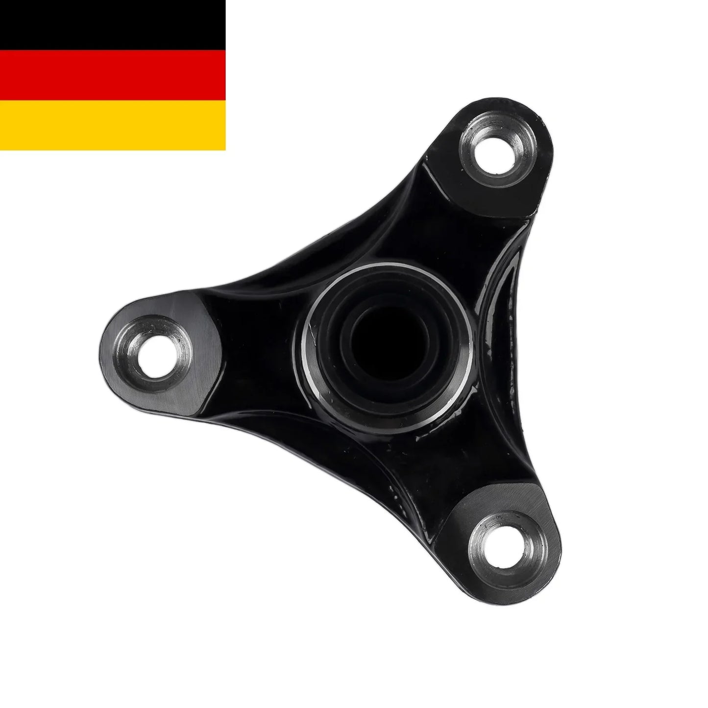 Czarna metalowa piasta tylnego wału napędowego z trzema otworami montażowymi do bmw f10 f01 f06