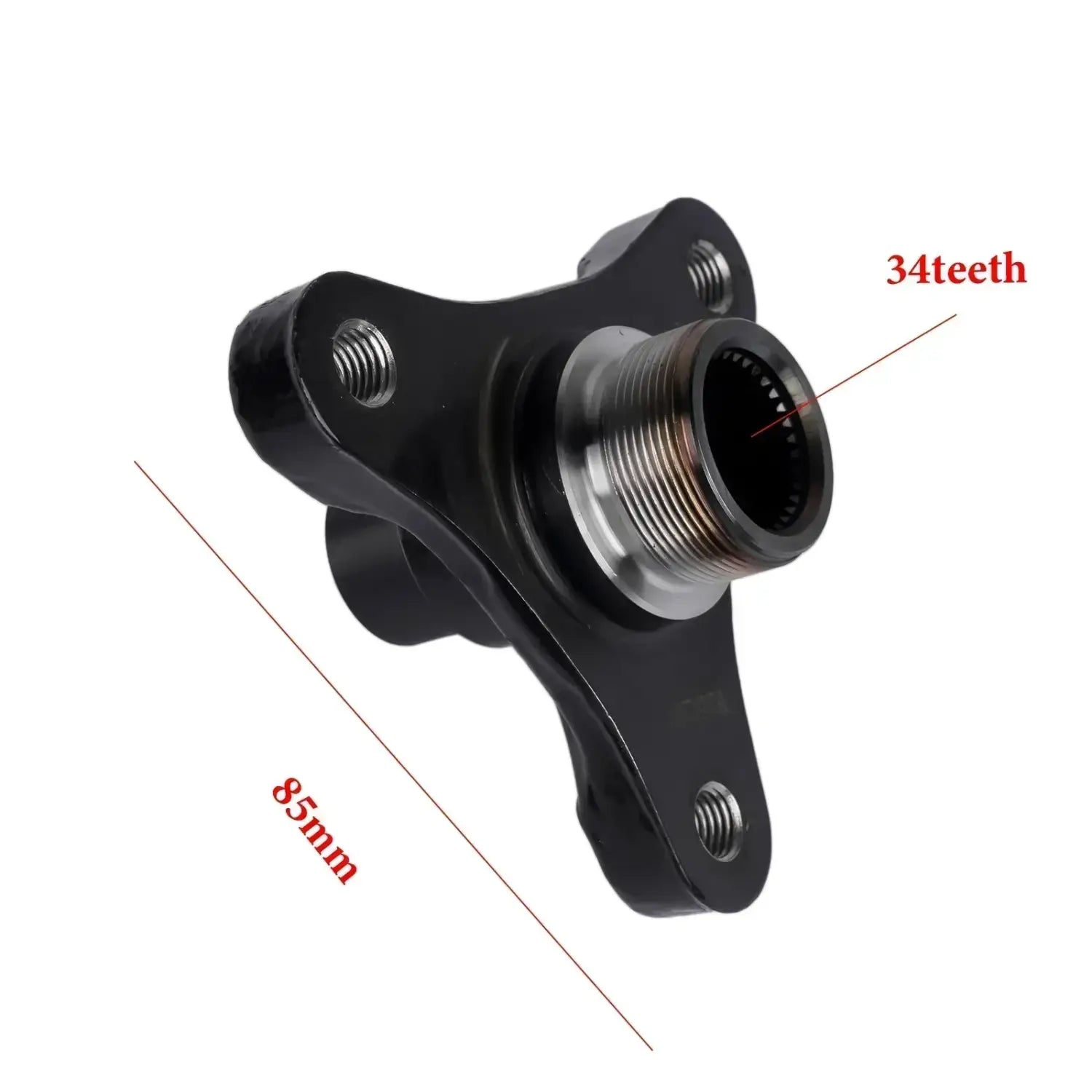 Czarny metalowy adapter piasty rowerowej z 34 zębami i gwintowanymi otworami montażowymi do bmw f10 f01 f06