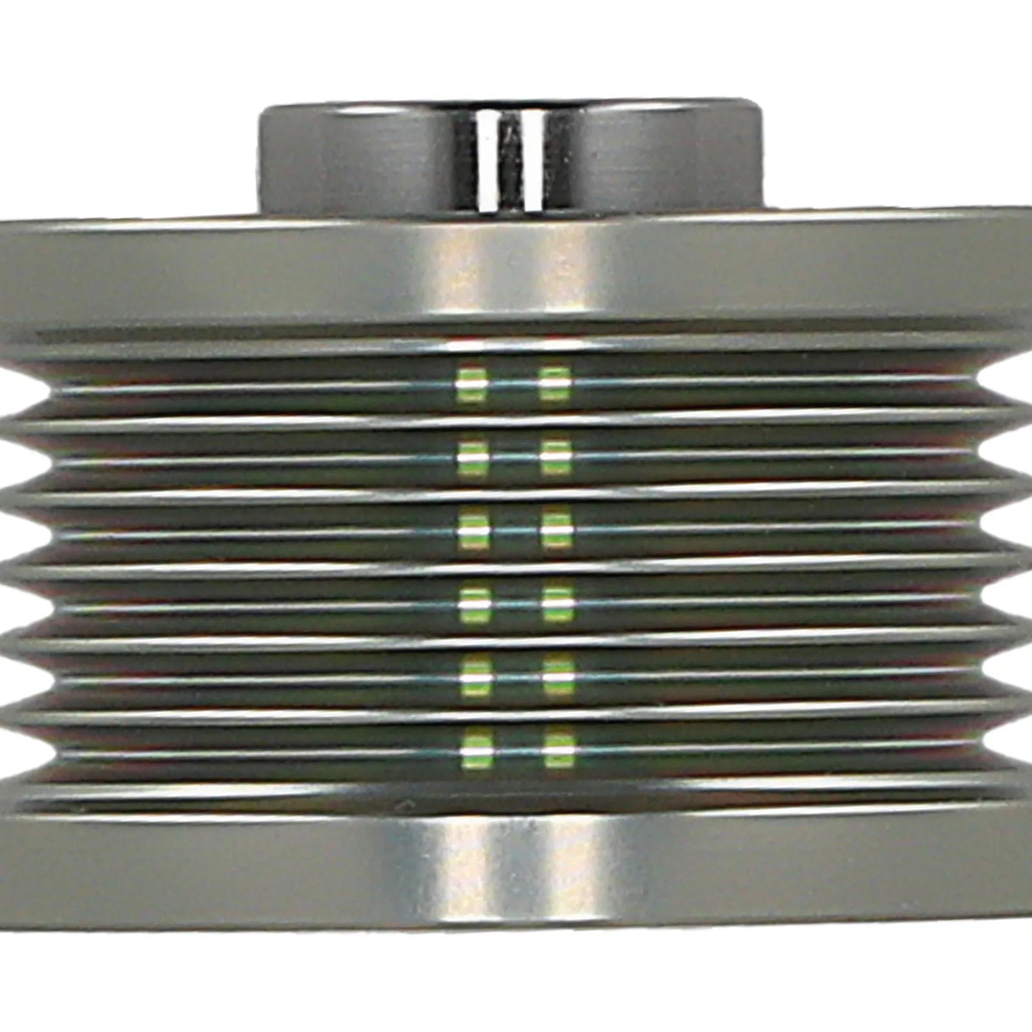 Srebrne metaliczne koło pasowe alternatora z biegiem jednokierunkowym do bmw 3er e46 e92 330d z zielonymi diodami led