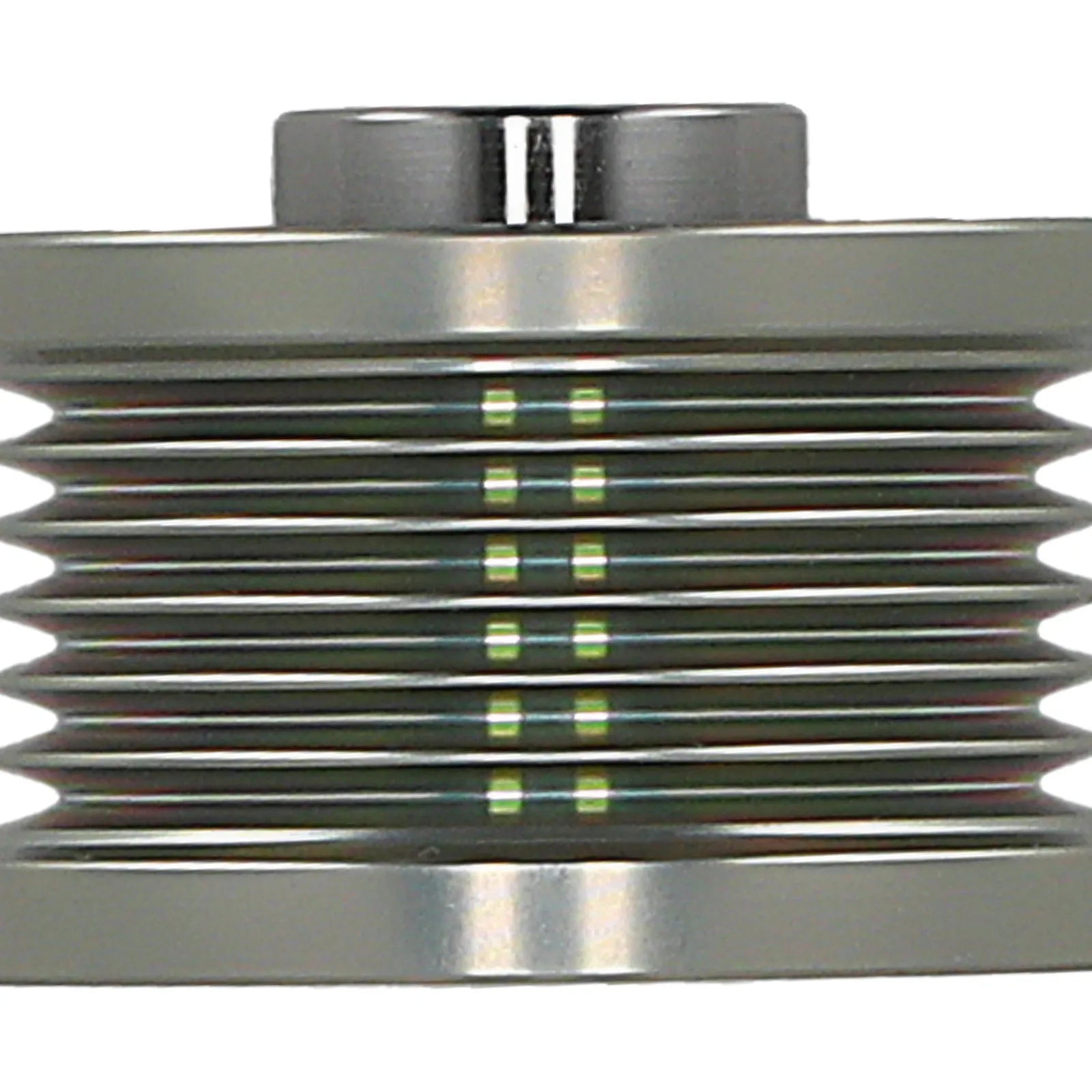 Srebrne metaliczne koło pasowe alternatora z biegiem jednokierunkowym do bmw 3er e46 e92 330d z zielonymi diodami led