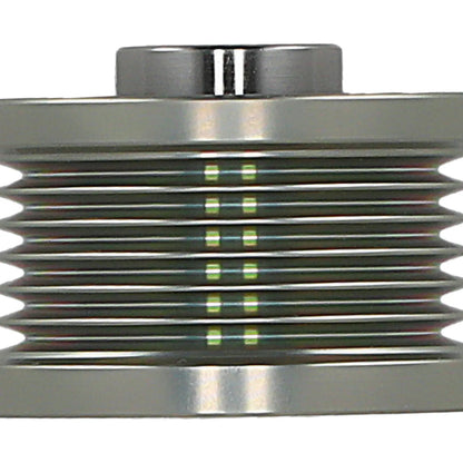 Srebrne metaliczne koło pasowe alternatora z biegiem jednokierunkowym do bmw 3er e46 e92 330d z zielonymi diodami led