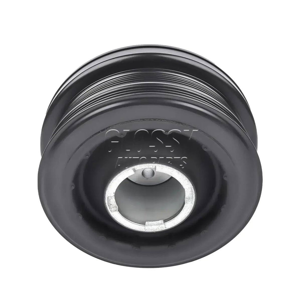Czarny koło pasowe wału korbowego z metalicznym pierścieniem i grawerem flossy auto parts do bmw e46 e90