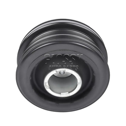 Czarny koło pasowe wału korbowego z metalicznym pierścieniem i grawerem flossy auto parts do bmw e46 e90