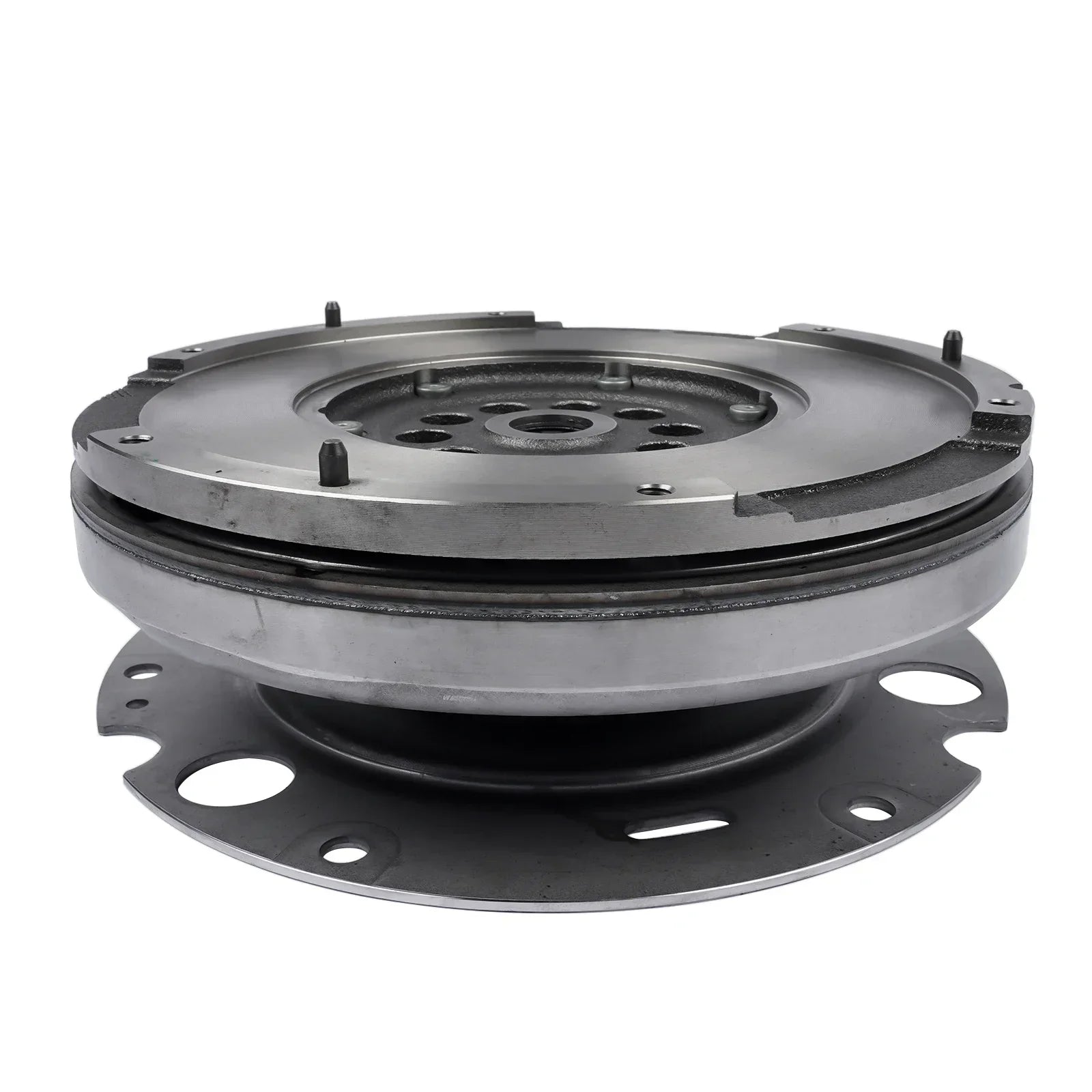 Szara metaliczna flywheel o wielowarstwowym okrągłym kształcie z otworami montażowymi do audi a4 avant 8t3 8f7 8ta cjcb csub