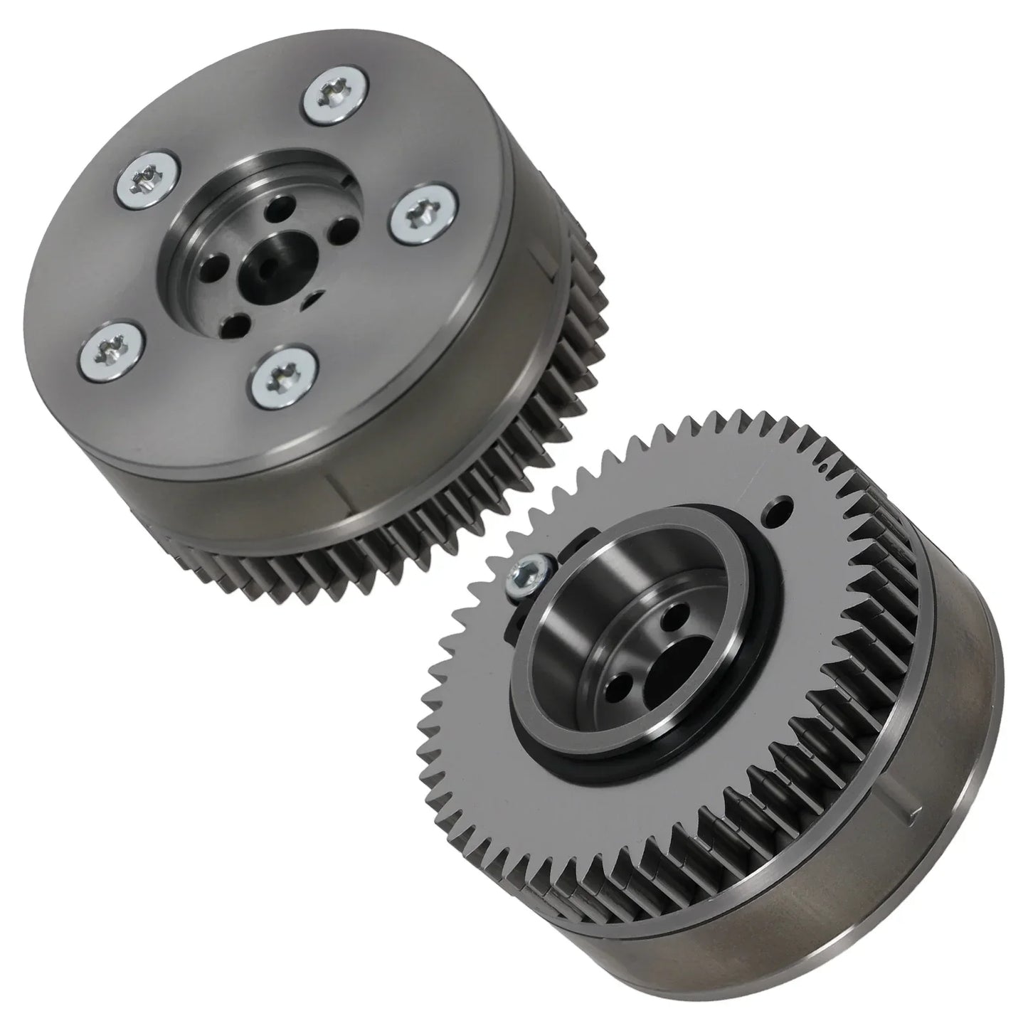 Dwa metaliczne szare łożyska oporowe sprzęgła z zębami i mocowaniami do mercedesa gla45 x156 camshaft adjuster