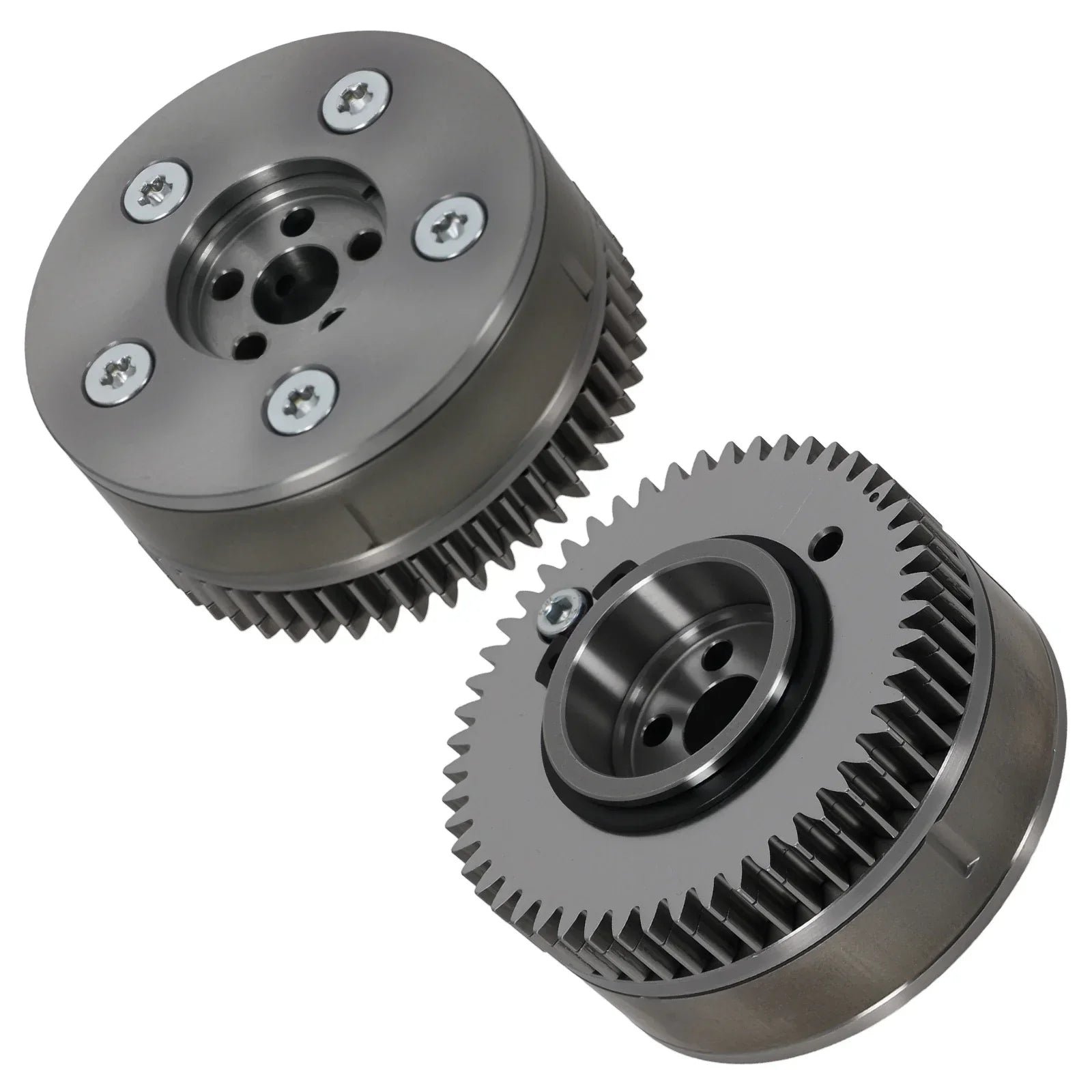 Dwa metaliczne szare łożyska oporowe sprzęgła z zębami i mocowaniami do mercedesa gla45 x156 camshaft adjuster