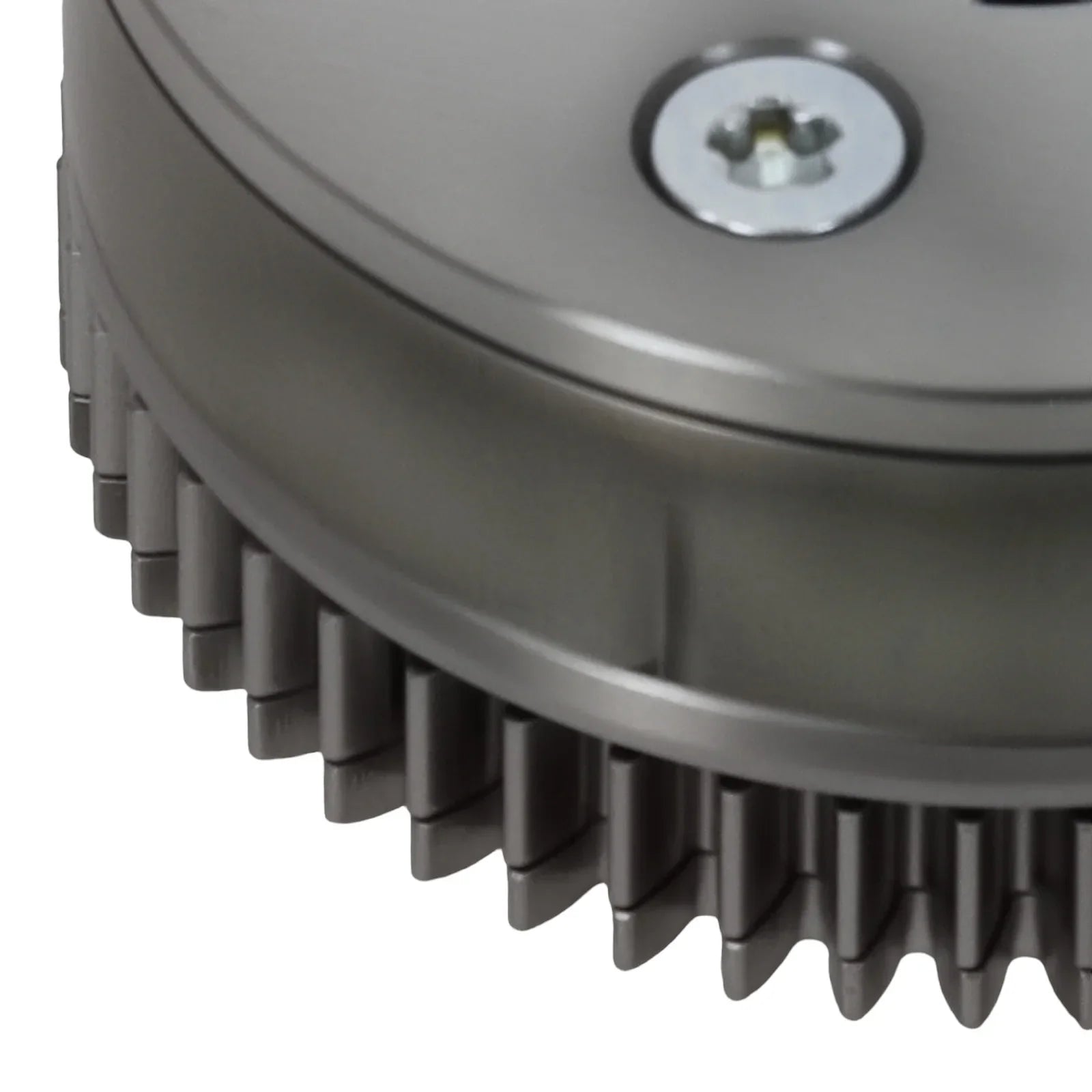 Szare metaliczne koło zębate rozrządu z centralną śrubą do camshaft adjuster mercedesa gla45 x156 v8 2019
