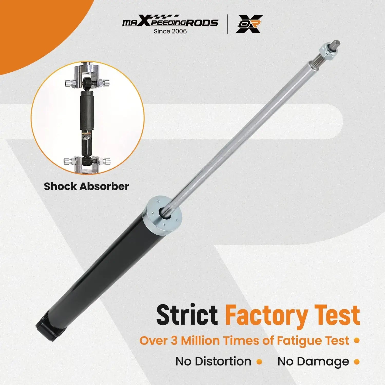 Czarno-srebrny amortyzator tylny mxr maxpeedingrods do ford fiesta 2008-2018 odporny do -40°c