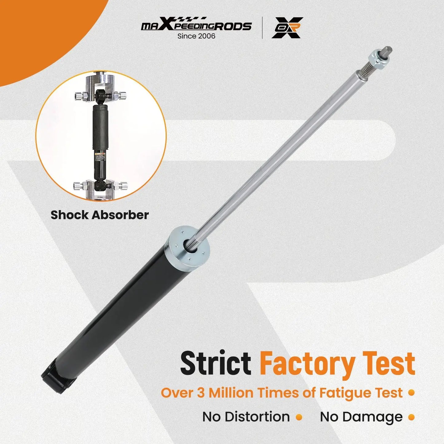 Czarno-srebrny amortyzator tylny mxr maxpeedingrods do ford fiesta 2008-2018 odporny do -40°c