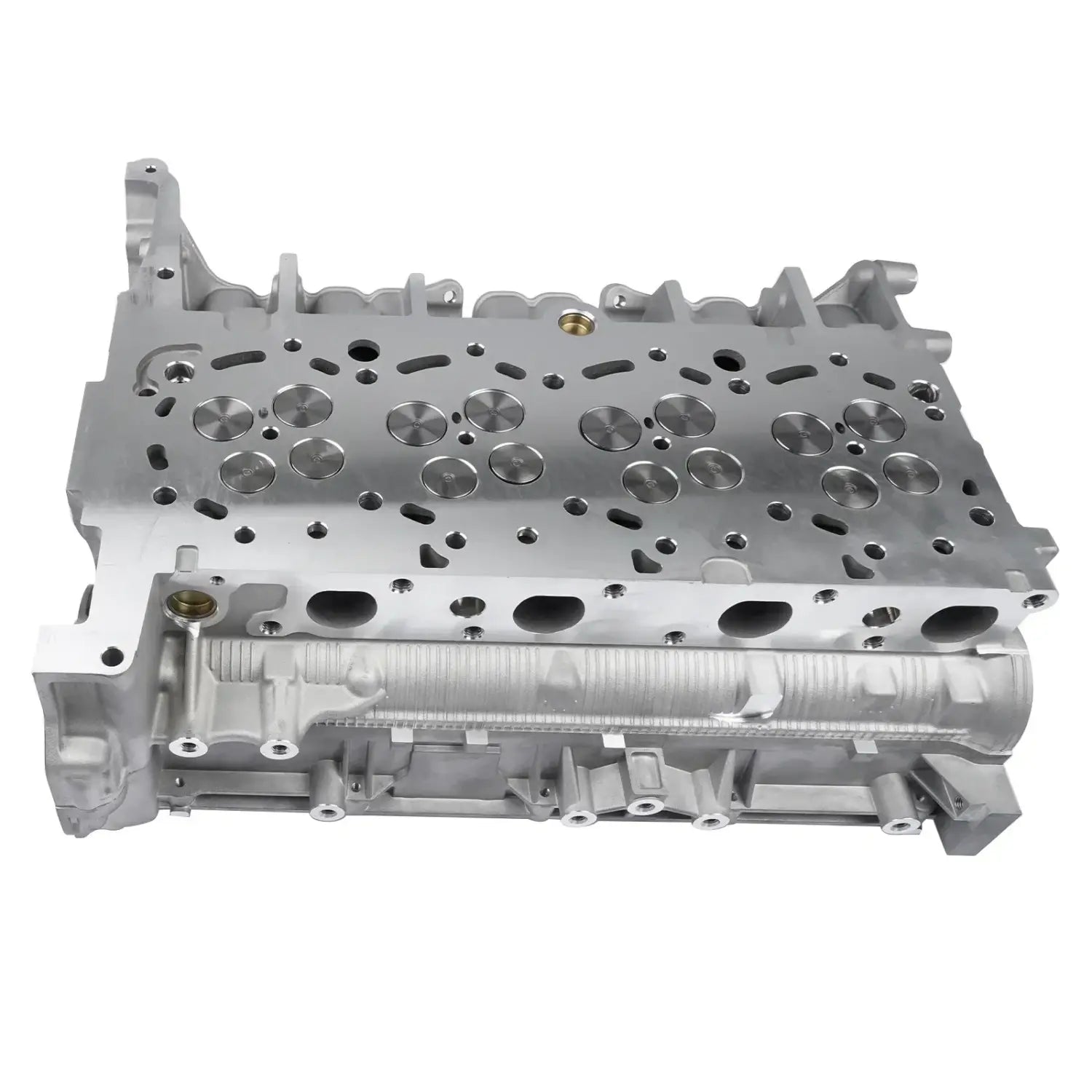 Srebrna metalowa pełna głowica cylindrów rmfb3q6c032aa ford transit ranger 2.2 rwd mk7 mk8 2011-2018 z powierzchnią frezowaną i numerami oe